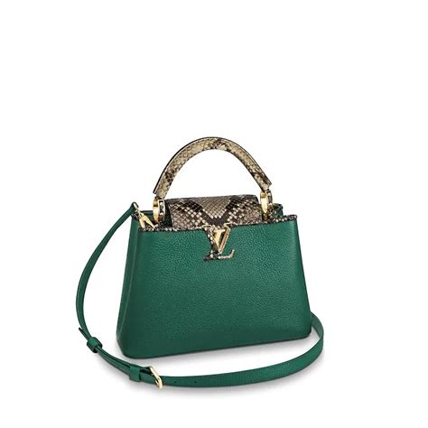 louis vuitton capucines bb green with python top handle